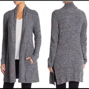 Barefoot Dreams Cozychic Lite Cardigan heathered blue 1X